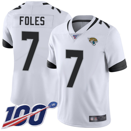 Nike Jacksonville Jaguars 7 Nick Foles White Men Stitched NFL 100th Season Vapor Limited Jersey